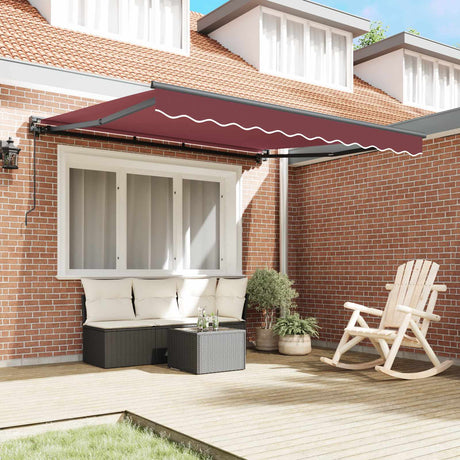 Vidaxl zijde frame bordeauxrood 350 x 250 cm polyester met pu-coating