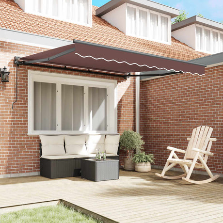 Vidaxl zijde frame bruin 350 x 250 cm polyester met pu-coating