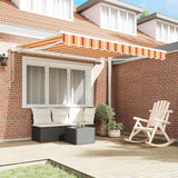 Vidaxl uitschuifbare luifel geel en oranje 350 x 250 x 165 cm