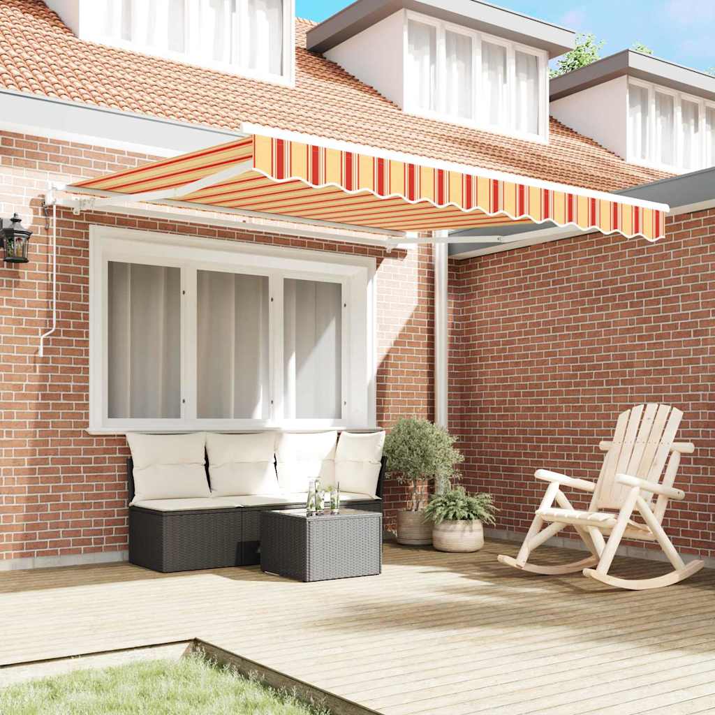 Vidaxl inklapbaar zonnescherm geel en oranje 350 x 250 cm stof