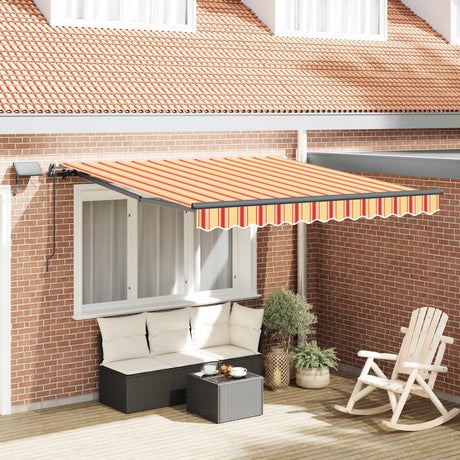 Vidaxl uitschuifbare luifel geel en oranje 350 x 250 cm