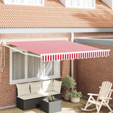 Vidaxl uitschuifbare luifel rood en wit 350 x 250 cm