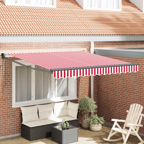 Vidaxl uitschuifbare luifel rood en wit 350 x 250 cm