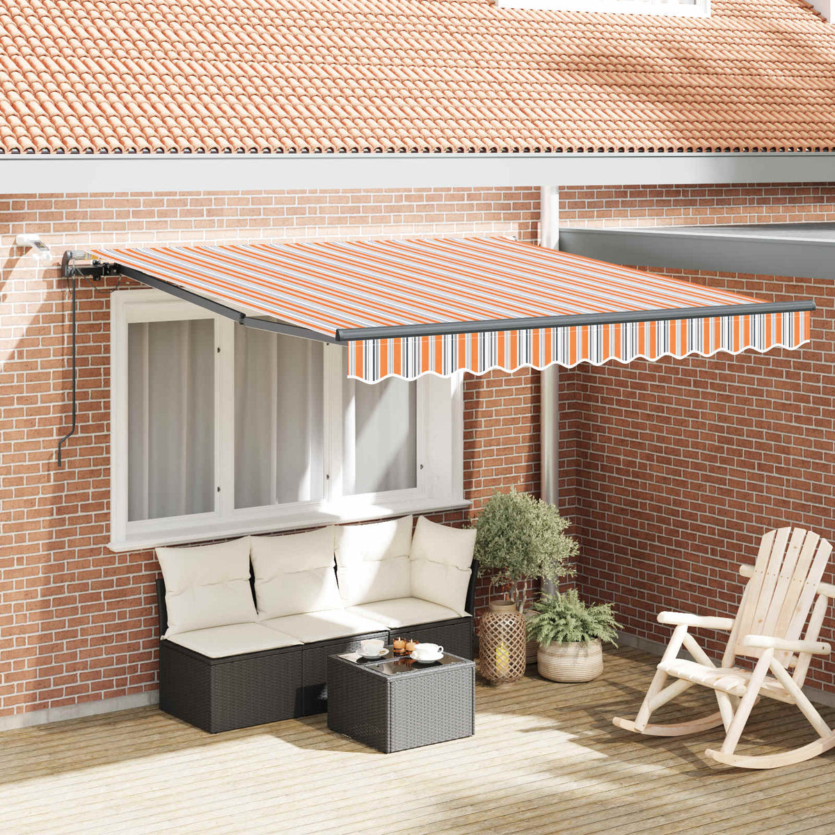 Vidaxl uitschuifbare luifel meerkleurig 350 x 250 cm polyester