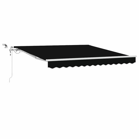 Vidaxl inklapbaar zonnescherm zwart 350 x 250 cm polyester en metaal