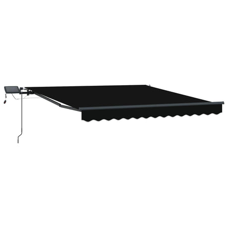 Vidaxl inklapbaar zonnescherm zwart 350 x 250 cm stof