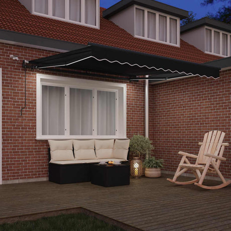Vidaxl uitschuifbare luifel zwart 350 x 250 cm polyester
