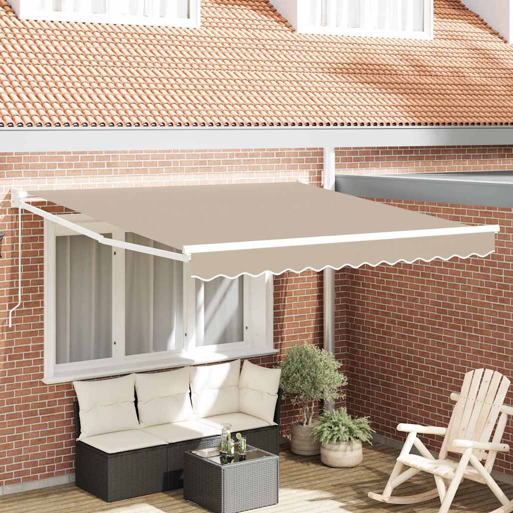 Vidaxl uitschuifbare luifel beige 350 x 250 cm