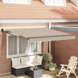 Vidaxl uitschuifbare luifel beige 350 x 250 cm