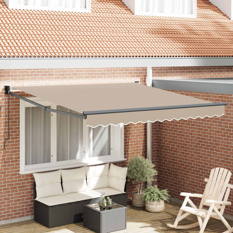 Vidaxl uitschuifbare luifel beige 350 x 250 cm
