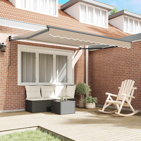 Vidaxl uitschuifbare luifel beige 350 x 250 cm