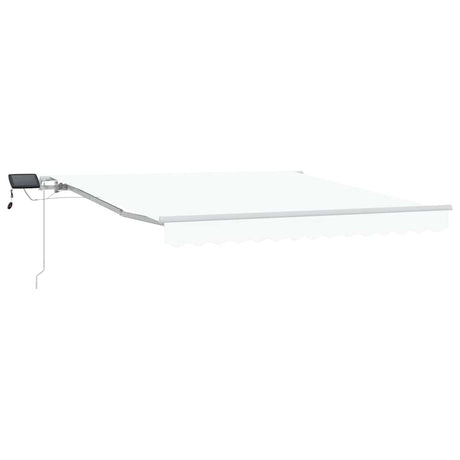 Vidaxl inklapbaar zonnescherm wit 350 x 250 cm stof en staal