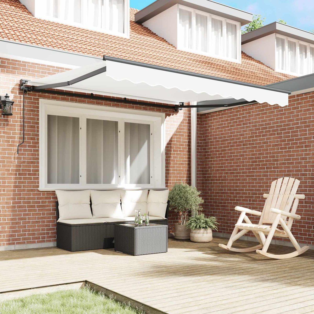 Vidaxl zijde frame wit 350 x 250 cm polyester met pu-coating