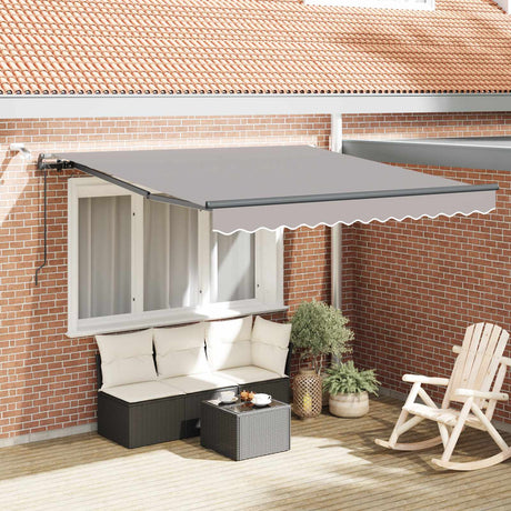 Vidaxl uitschuifbare luifel lichtgrijs 350 x 250 cm polyester