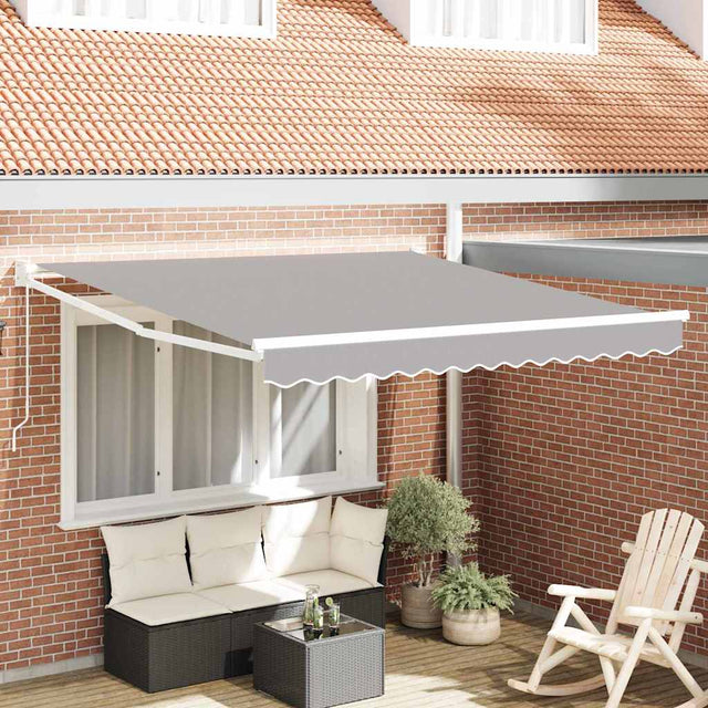 Vidaxl uitschuifbare luifel lichtgrijs 350 x 250 cm