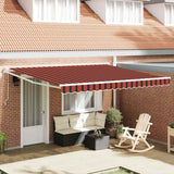 Vidaxl uitschuifbare luifel oranje en bruin 400 × 300 cm