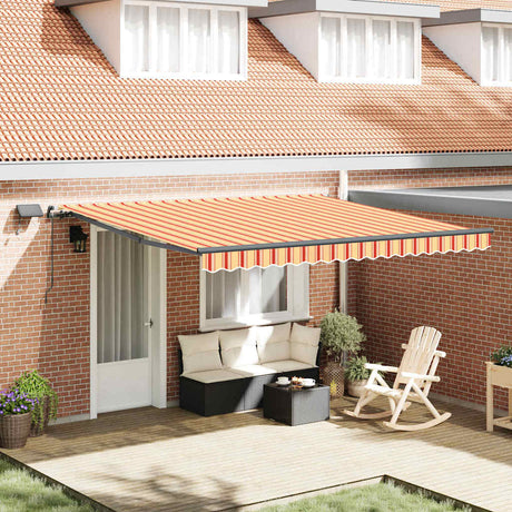 Vidaxl inklapbaar zonnescherm geel en oranje 400 ×300 cm stof