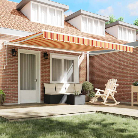 Vidaxl uitschuifbare luifel geel en oranje 400 × 300 cm