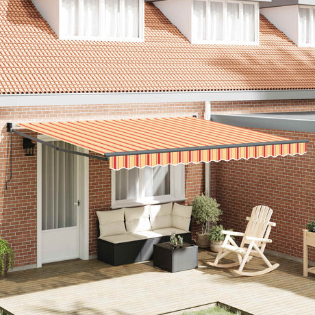Vidaxl uitschuifbare luifel geel en oranje 400 × 300 cm