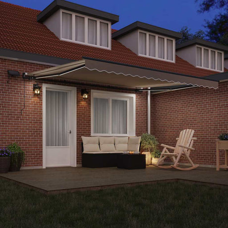 Vidaxl uitschuifbare luifel beige 400 × 300 cm stof en aluminium