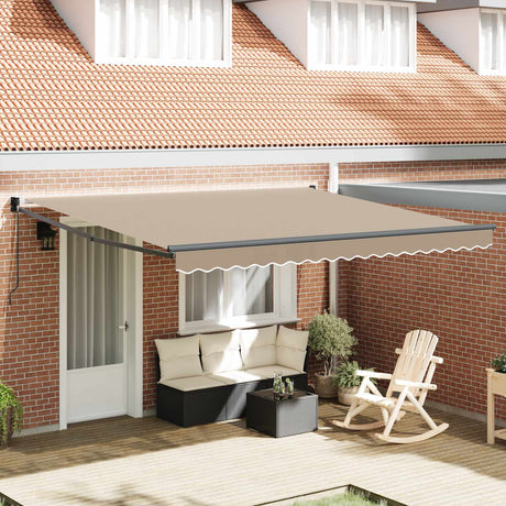 Vidaxl uitschuifbare luifel beige 400 × 300 cm