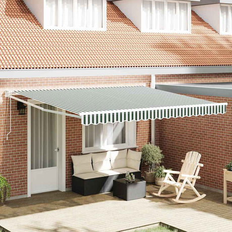 Vidaxl uitschuifbare luifel groen 400 × 300 cm polyester en metaal