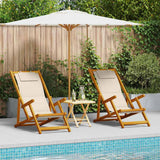 Vidaxl strandstoel 2 st bruin massief acaciahout