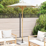 Vidaxl tuinparasol ø 180 x 230 cm bamboe rond crèmewit