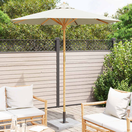 Vidaxl tuinparasol ø 217 x 230 cm bamboe rond crèmewit