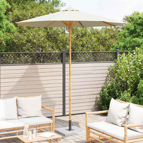 Vidaxl tuinparasol ø 240 x 260 cm bamboe rond crèmewit