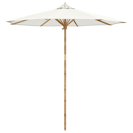 Vidaxl tuinparasol crème wit ø 270 x 260 cm bamboe