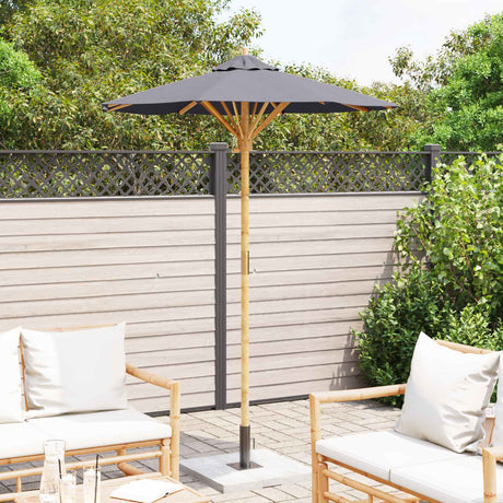 Vidaxl tuinparasol ø 150 x 210 cm bamboe rond donkergrijs