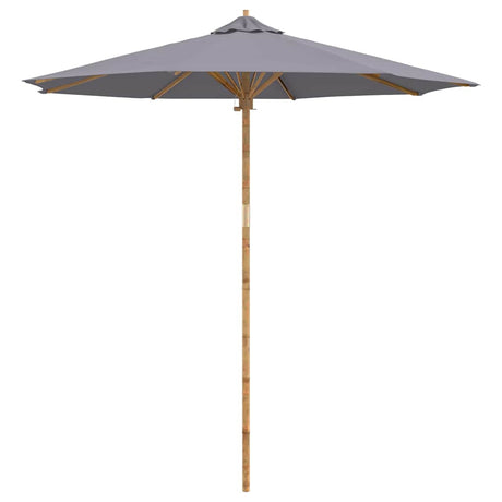 Vidaxl tuinparasol donkergrijs ø 270 x 260 cm bamboe