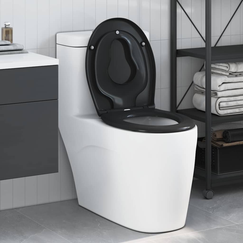 Vidaxl toiletzitting zwart 47 x 37 x 4 cm duroplast