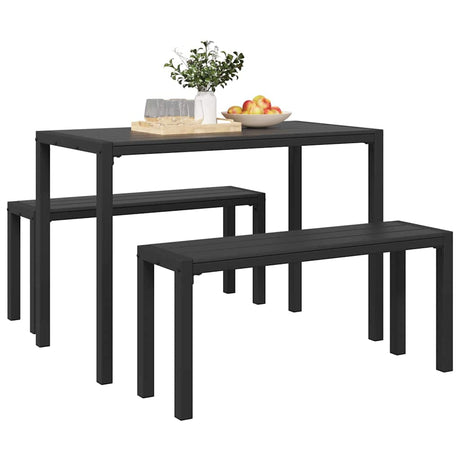 Vidaxl tuin eettafelset 3 st antraciet staal