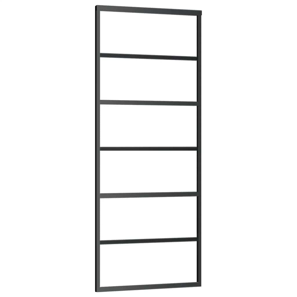Vidaxl schuifdeur met beslag 76x205 cm esg-glas en aluminium