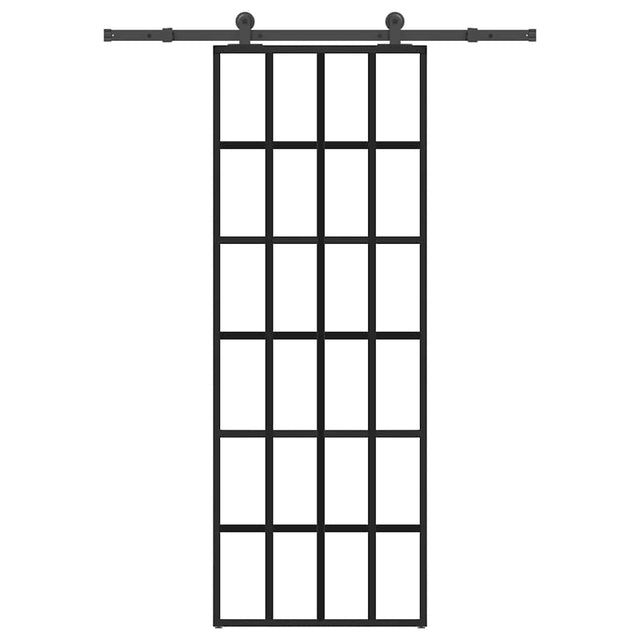 Vidaxl schuifdeur met beslag 76x205 cm esg-glas en aluminium