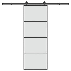 Vidaxl schuifdeur met beslag 76x205 cm esg-glas en aluminium