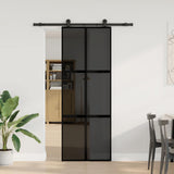 Vidaxl schuifdeur met beslag 76x205 cm gehard glas en aluminium