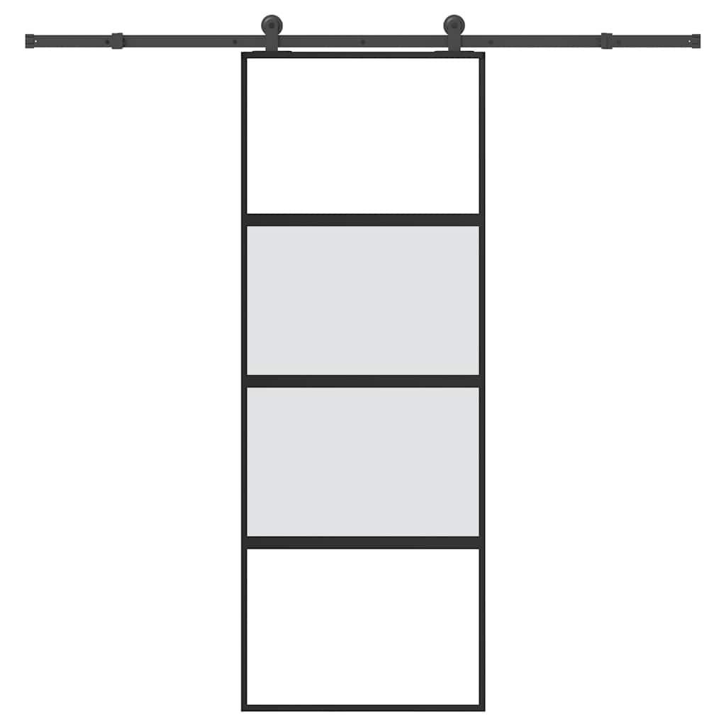 Vidaxl schuifdeur met beslag 76x205 cm gehard glas en aluminium