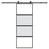 Vidaxl schuifdeur met beslag 76x205 cm gehard glas en aluminium