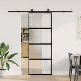 Vidaxl schuifdeur met beslag 76x205 cm gehard glas en aluminium
