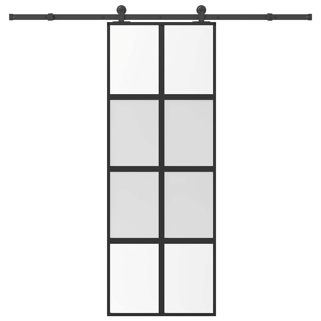 Vidaxl schuifdeur met beslag 76x205 cm gehard glas en aluminium