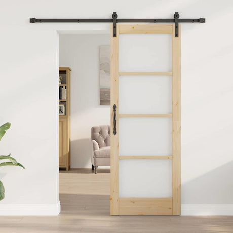 Vidaxl schuifdeur orkdal natuurlijk en zwart 73,5 x 198,5 cm
