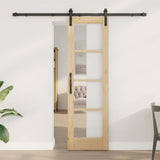 Vidaxl schuifdeur orkdal natuurlijk en zwart 61 x 198,5 cm