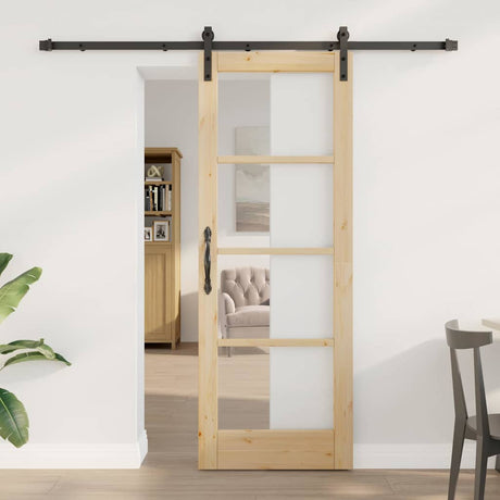Vidaxl schuifdeur orkdal natuurlijk en zwart 73,5 x 198,5 cm