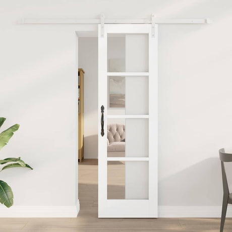 Vidaxl schuifdeur orkdal wit 61 x 198,5 cm massief grenenhout en glas
