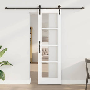 Vidaxl schuifdeur orkdal wit 61 x 198,5 cm massief grenenhout en glas