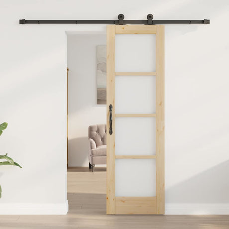 Vidaxl schuifdeur orkdal 61 x 198,5 cm massief grenenhout en glas