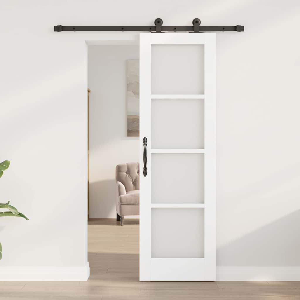 Vidaxl schuifdeur orkdal wit 61 x 198,5 cm massief grenenhout en glas